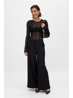NA-KD - Zip Detail Wide Leg Pant - Black