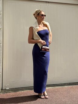 NA-KD - Jersey Tube Maxi Dress - Navy Blue