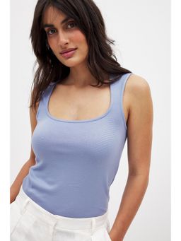 NA-KD - Punto Sleeveless Cami Top - Light Blue