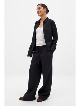 NA-KD - Wide Leg Mid Waist Pant - Black