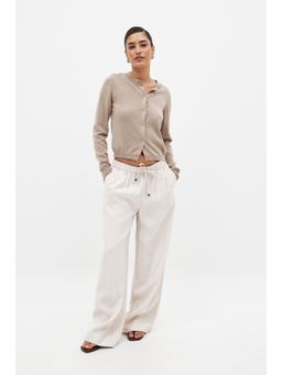NA-KD - Wide Leg Mid Waist Pant - White