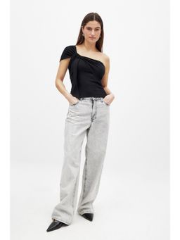 NA-KD - Draped One Shoulder Top - Black