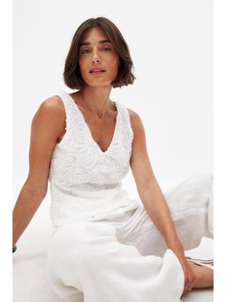 NA-KD - Structured Singlet Top - White