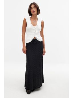 NA-KD - Crochet Maxi Skirt - Black