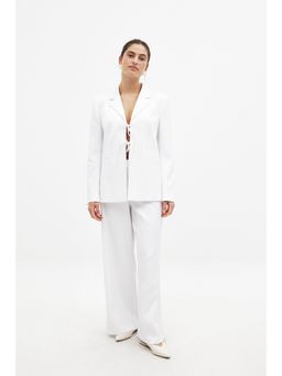 NA-KD - Structured Straight Trouser - White