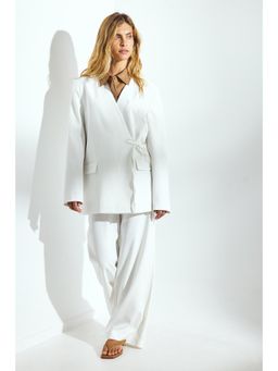 NA-KD - Wide Leg Mid Waist Trouser - White