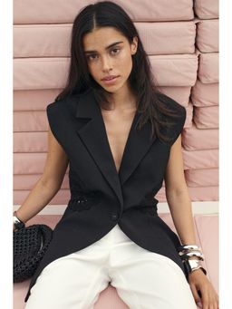 NA-KD - Crochet Insert Blazer - Black