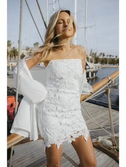 NA-KD - Embroidery Anglaise Mini Dress - Ivory