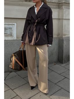 NA-KD - Gold Button Suit Trouser - Beige