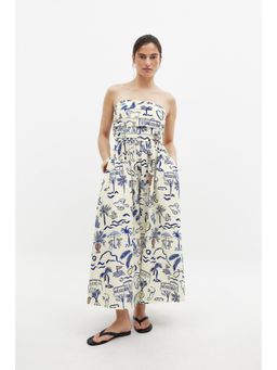 NA-KD - Bandeau Tie Back Dress - Blue