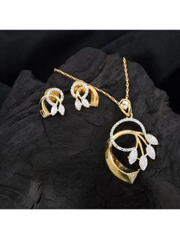 SHILLYN - Gold-Toned Cubic Zirconia Floral Necklace Set