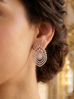Nuyug - Crown Drops American Diamond Stud Earrings