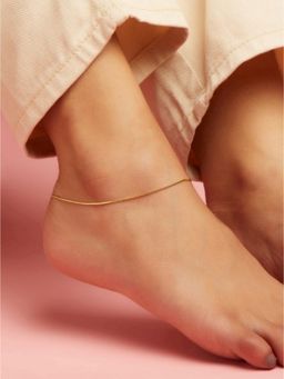 Zavya - Gold Serenade 925 Sterling Silver Snake Chain Anklet