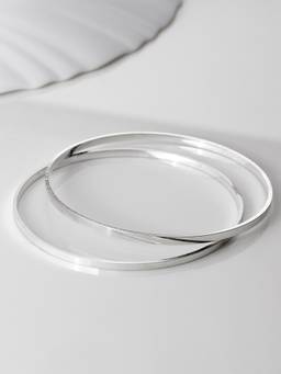 Zavya - Sleek 925 Sterling Silver Pair of Bangle