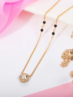 Zavya - Gilded Harmony 925 Sterling Silver Gold Plated Beaded Mangalsutra
