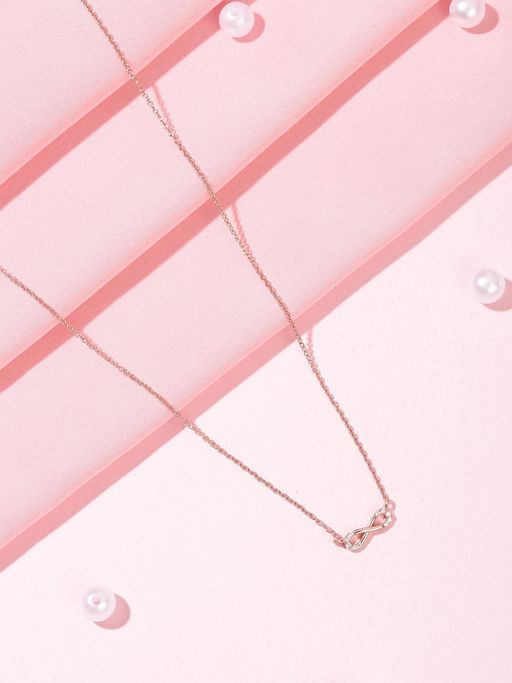 Zavya Eternal infinity CZ Glow 925 Sterling Silver Necklace