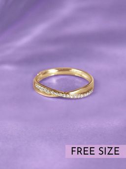 Zavya - Golden Crossroads 925 Sterling Silver Cross Ring for Her