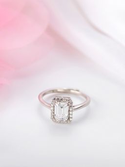 Zavya - Dazzling Geometry CZ 925 Sterling Silver Ring