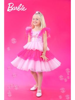 TINY GIRL - Barbie Flutter Sleeves Sequins Embellished Layered Dress