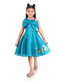 TINY GIRL - Barbie Large Bow Asymmetric Neck Dress