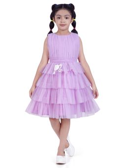 TINY GIRL - Barbie Lavender Layered Tulle Party Dress With Waist Logo Detail