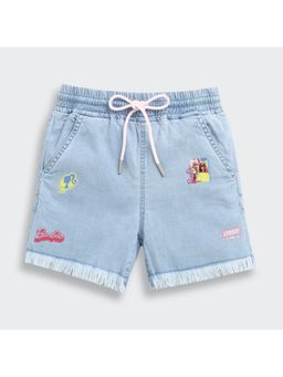 TINY GIRL - Barbie Light Blue Denim Shorts With Drawstring