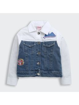 TINY GIRL - Barbie 100% Cotton Full Sleeves Barbie Patch Detailed Jacket