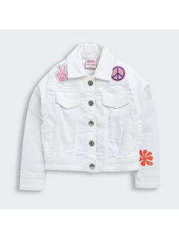 TINY GIRL - Barbie Full Sleeves Good Vibes Only & Barbie Printed Jacket