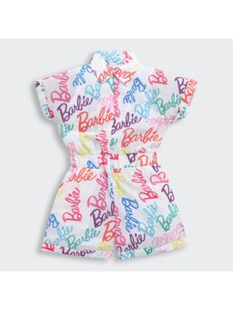 TINY GIRL - Barbie Half Kimono Sleeves Typography Printed Playsuit