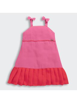 TINY GIRL - Barbie Spaghetti Strap In Two-Color Fabrics With Bow On Straps Dress