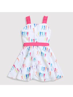 TINY GIRL - Barbie Sleeveless Barbie Silhouettes Printed With Belt Dress