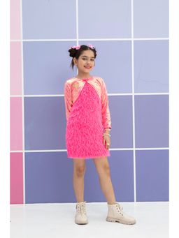 TINY GIRL - Barbie Spaghetti Strap Fur Mini Dress with Jacket
