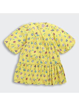 TINY GIRL - Barbie Half Sleeves Baby Printed Dress