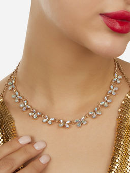 Zaveri Pearls - White Stones Butterflies Bling Contemporary Necklace