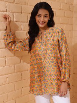 Fabindia - Orange Cotton Printed Tunic