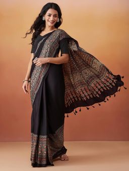 Fabindia - Black Modal Printed Sari