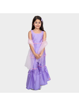 PiccoRicco - Lilac Lace work Kurta Kurta with Sharara & Dupatta (Set of 3)