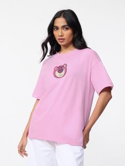 The Souled Store - Pink Official Disney Lotso: Really? Women Oversized T-shirt