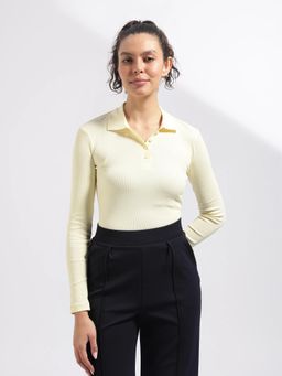 Calvin Klein - Yellow Solid Slim Fit Cotton Polo T-shirt