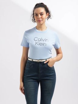 Calvin Klein - Blue Logo Regular Fit Cotton T-shirt