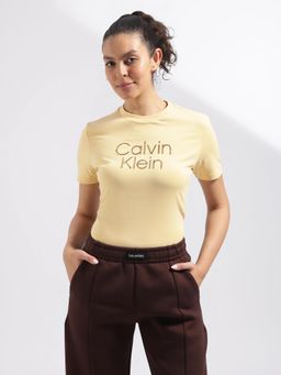 Calvin Klein - Yellow Logo Regular Fit Cotton T-shirt