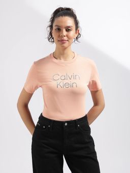 Calvin Klein - Peach Logo Regular Fit Cotton T-shirt