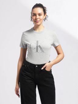 Calvin Klein - Grey Logo Regular Fit Cotton T-shirt