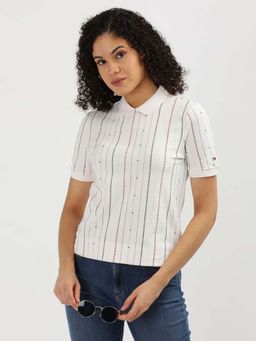 Tommy Hilfiger - Womens White Color Polo T-Shirt