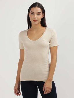 Tommy Hilfiger - Womens Beige Color T-Shirt
