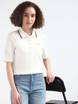 Tommy Hilfiger - Womens White Color Polo T-Shirt