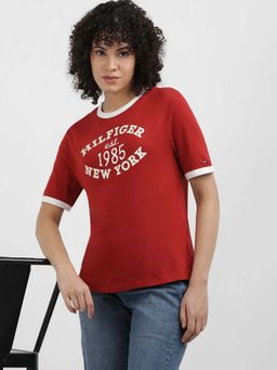 Tommy Hilfiger - Womens Red Color T-Shirt