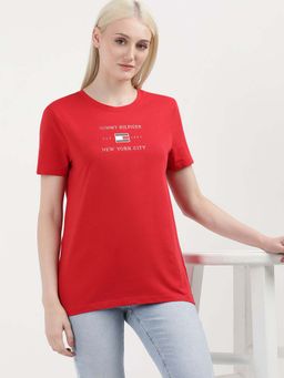 Tommy Hilfiger - Womens Red Color T-Shirt