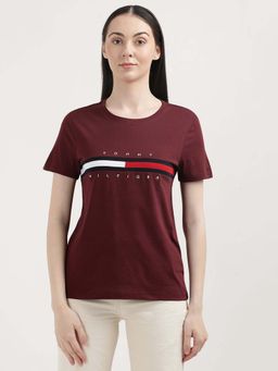 Tommy Hilfiger - Womens Wine Color T-Shirt