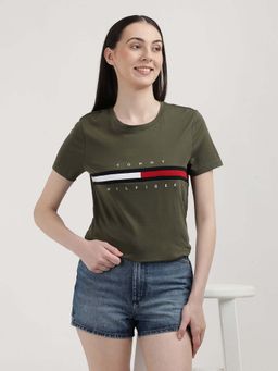 Tommy Hilfiger - Womens Green Color T-Shirt
